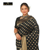 Kavvya Black Soft & Lightweight Weaving Silk Saree - KAVVYA